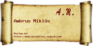 Ambrus Miklós névjegykártya