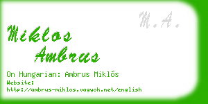 miklos ambrus business card